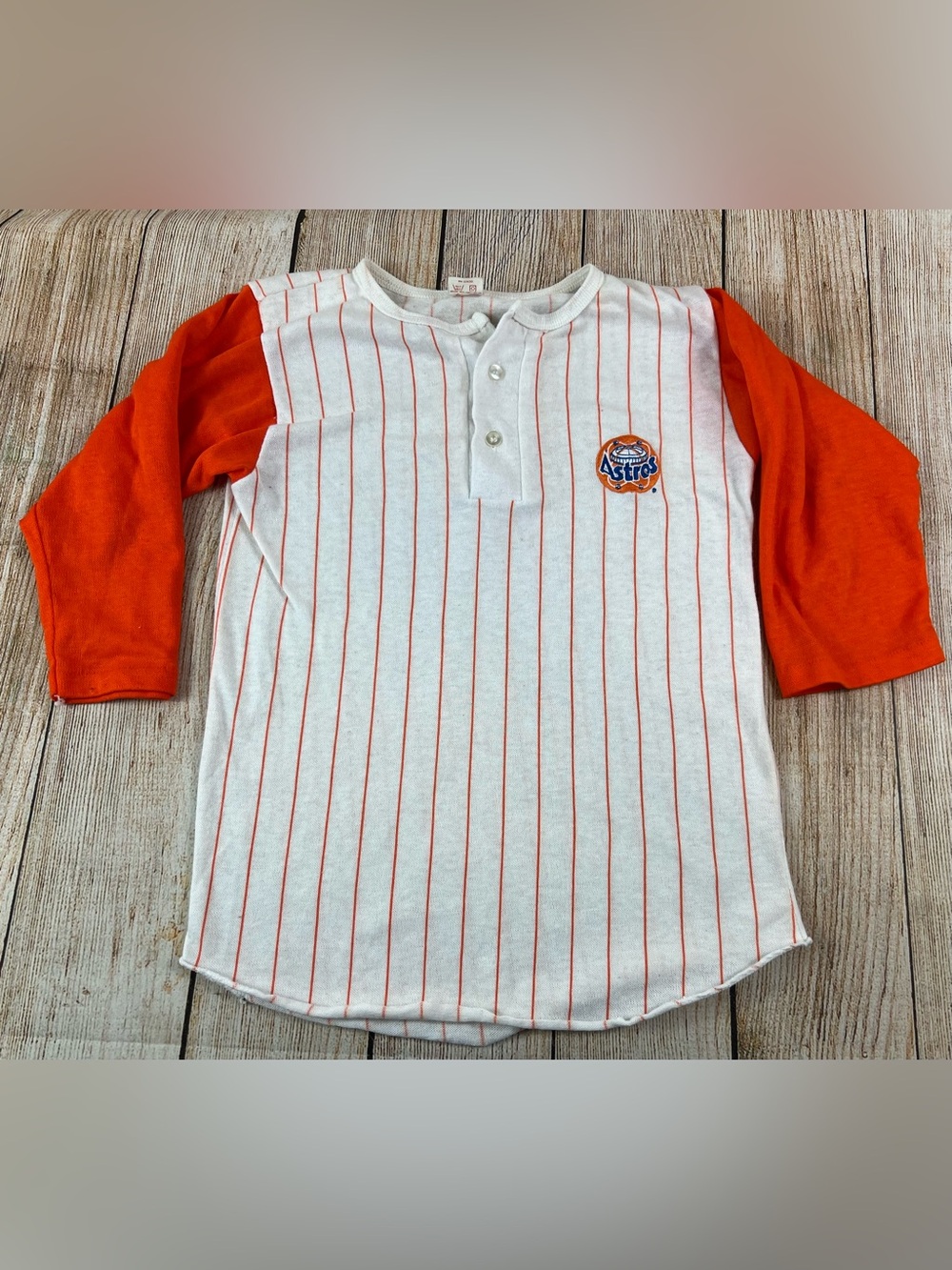 Vintage Artex Houston Astros Baseball Raglan Shirt Youth Size XL 18/20
